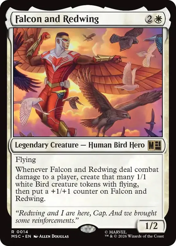 Falcon and Redwing (Surge Foil) [Marvel Super Heroes Commander]