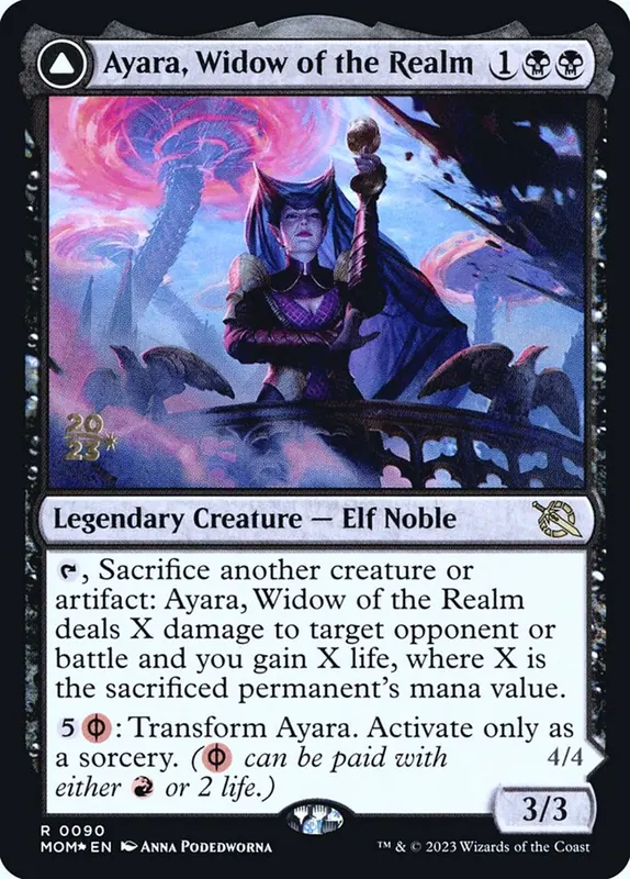 Ayara, Widow of the Realm // Ayara, Furnace Queen [March of the Machine Promos]