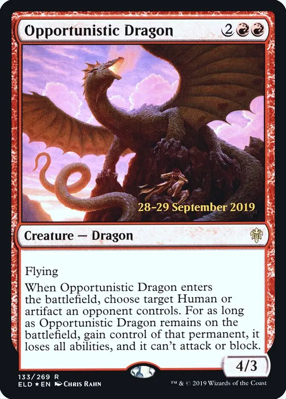 Opportunistic Dragon [Throne of Eldraine Promos]