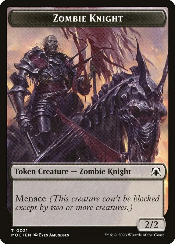 Zombie Knight [March of the Machine Commander Tokens]