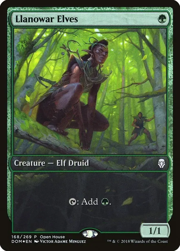 Llanowar Elves (Open House) [Dominaria Promos] - Español