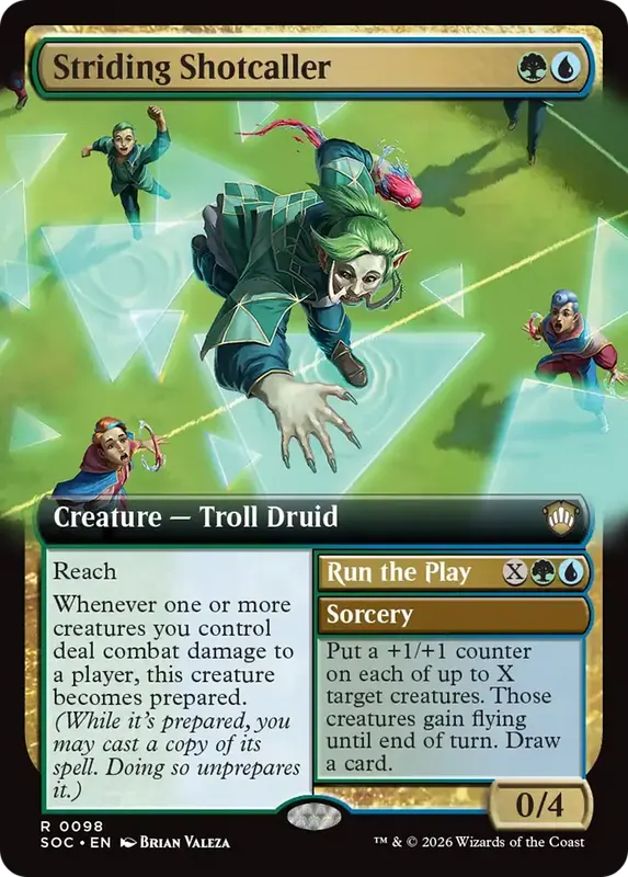 Striding Shotcaller (Extended Art) [Secrets of Strixhaven Commander]