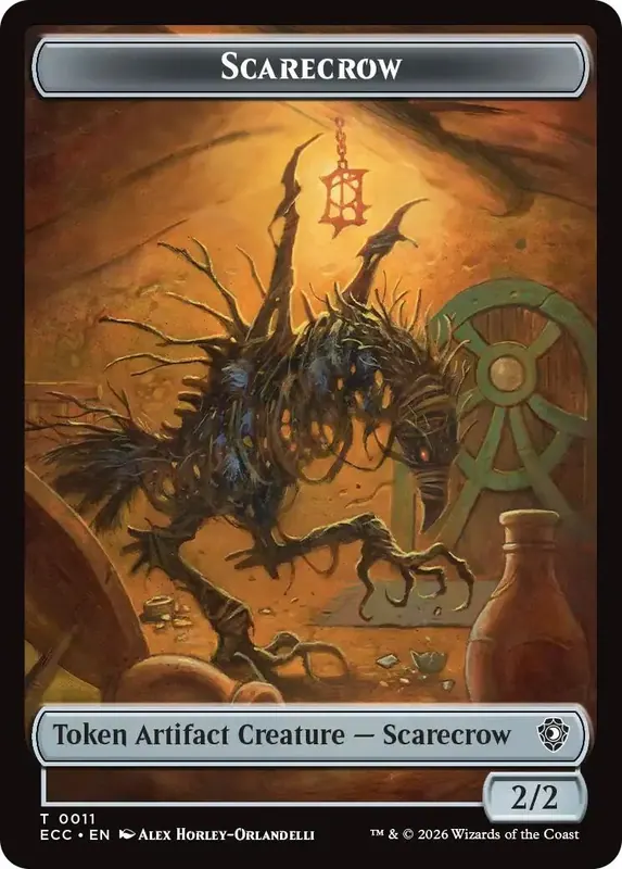 Scarecrow // Treasure Double-Sided Token [Lorwyn Eclipsed Tokens]