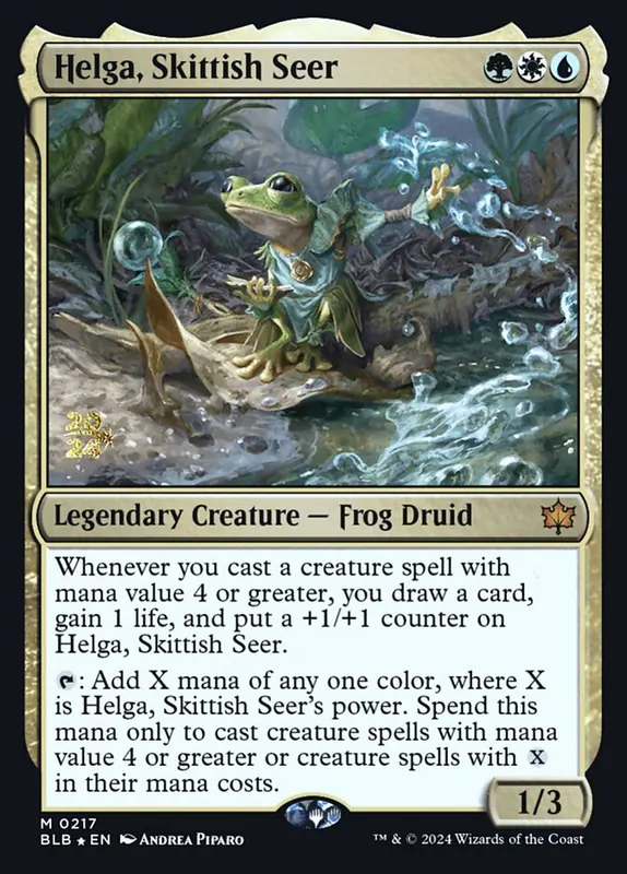 Helga, Skittish Seer [Bloomburrow Promos]