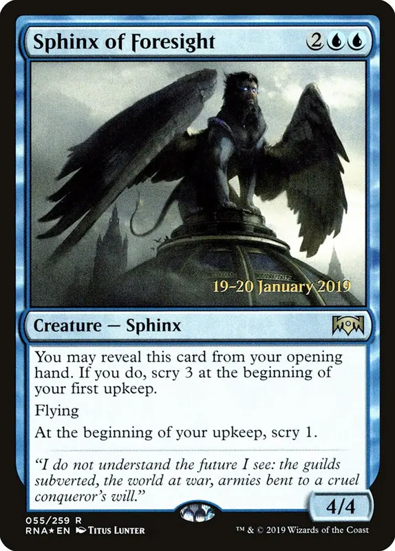 Sphinx of Foresight [Ravnica Allegiance Promos]