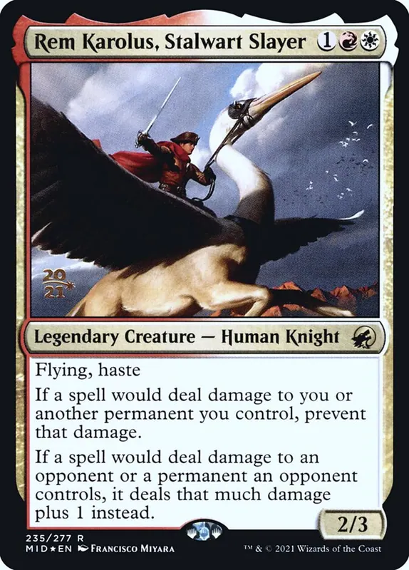 Rem Karolus, Stalwart Slayer [Innistrad: Midnight Hunt Promos]