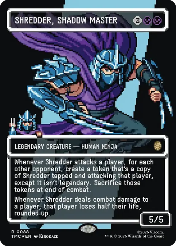 Shredder, Shadow Master (Borderless) (Surge Foil) [Teenage Mutant Ninja Turtles Commander]