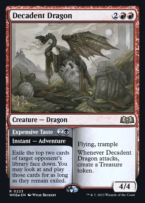 Decadent Dragon // Expensive Taste [Wilds of Eldraine Promos]