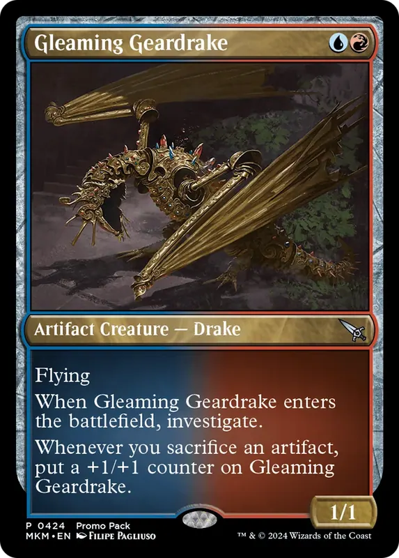Gleaming Geardrake (Promo Pack) [Murders at Karlov Manor Promos] - Español