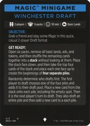 Winchester Draft (Magic Minigame) [Kamigawa: Neon Dynasty Minigame]