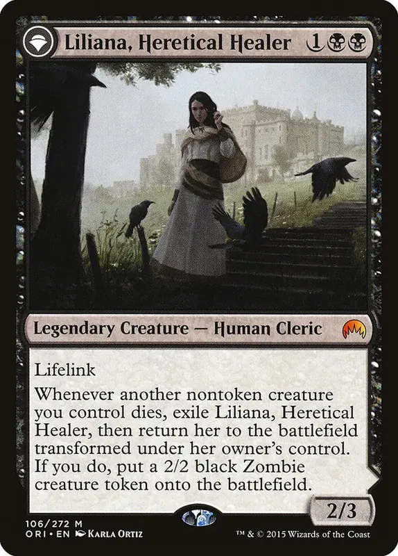 Liliana, Heretical Healer // Liliana, Defiant Necromancer - Español [Magic Origins]
