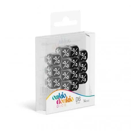 OAKIE DOAKIE DICE DICE D6 12 MM MÁRMOL / GEMIDICE POSITIVO Y NEGATIVO - NEGRO