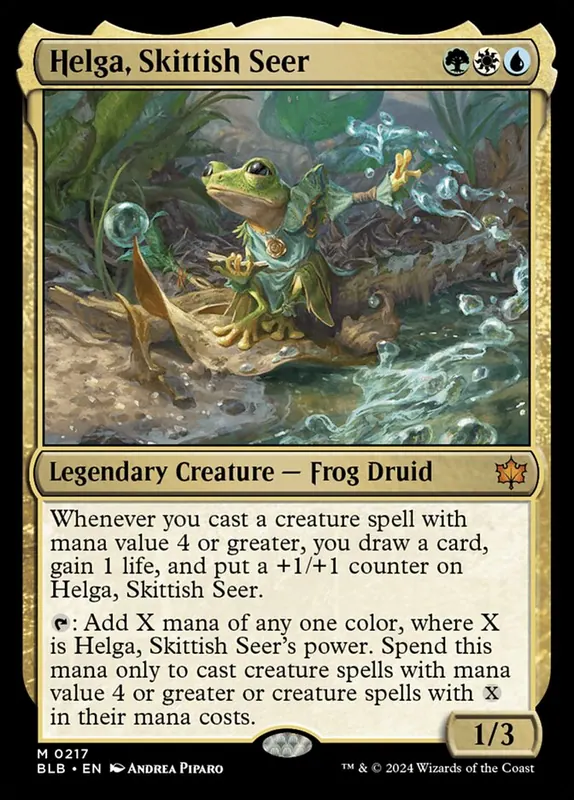 Helga, Skittish Seer - Español [Bloomburrow]