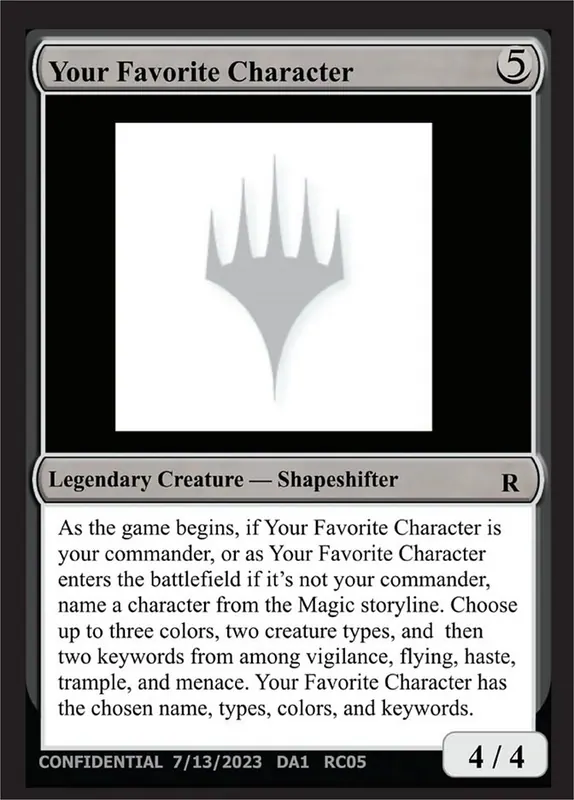 Your Favorite Character [Unknown Event]