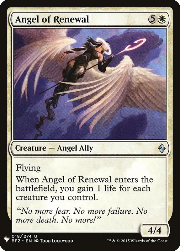Angel of Renewal [The List]