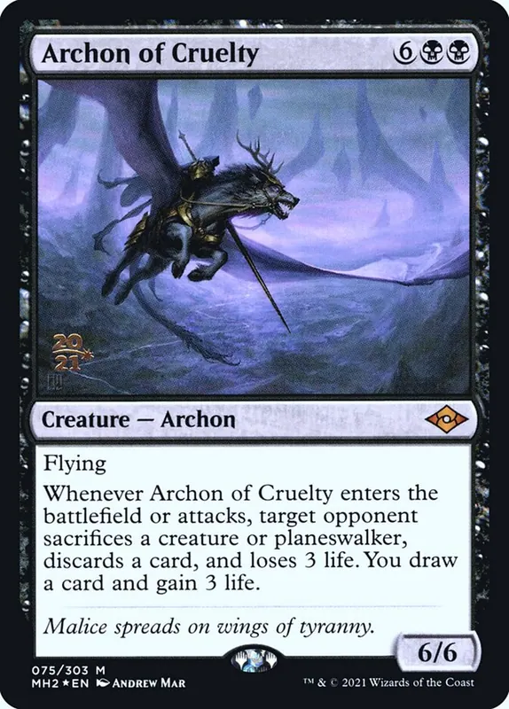 Archon of Cruelty [Modern Horizons 2 Promos]