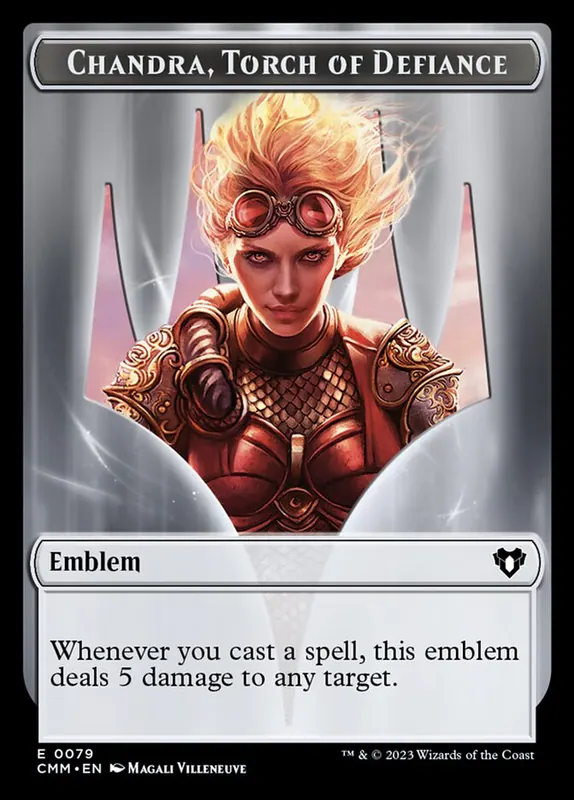 Chandra, Torch of Defiance Emblem [Commander Masters Tokens]