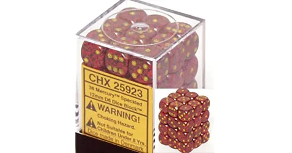 DADOS CHESSEX 12MM MERCURY SPECKLED