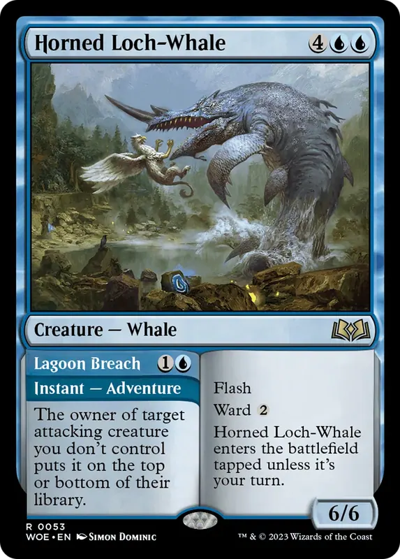 Horned Loch-Whale // Lagoon Breach [Wilds of Eldraine] - Español