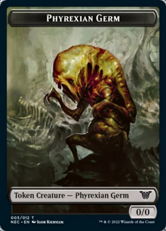 Phyrexian Germ // Spirit (002) Double-Sided Token [Kamigawa: Neon Dynasty Commander Tokens]