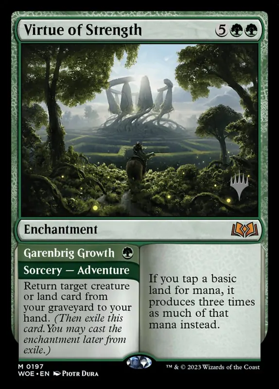 Virtue of Strength // Garenbrig Growth [Wilds of Eldraine Promos]