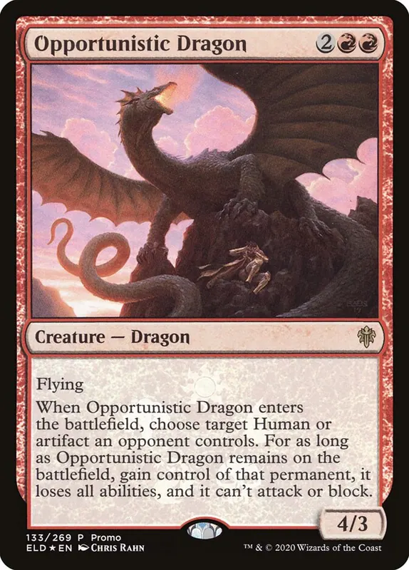 Opportunistic Dragon [Throne of Eldraine Promos]