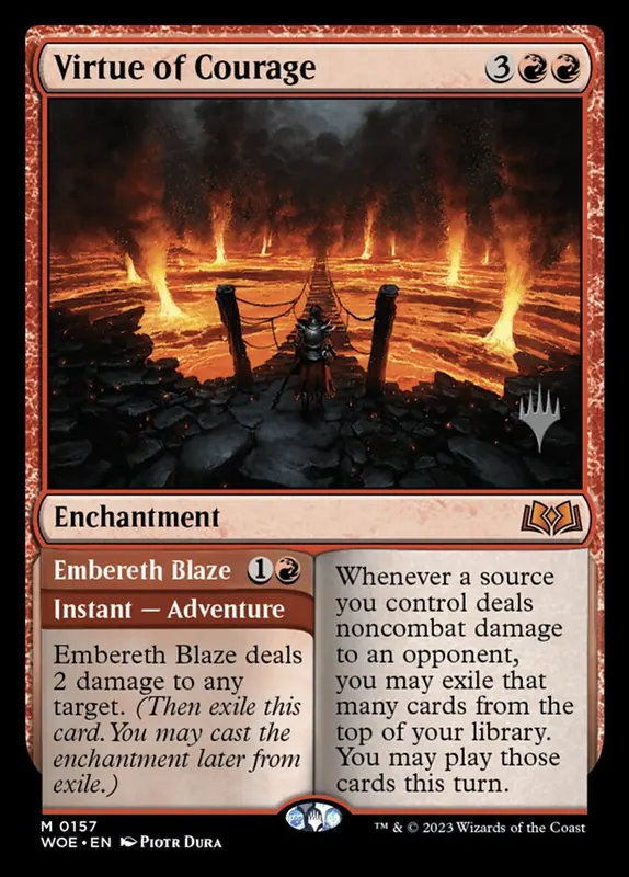 Virtue of Courage // Embereth Blaze [Wilds of Eldraine Promos]