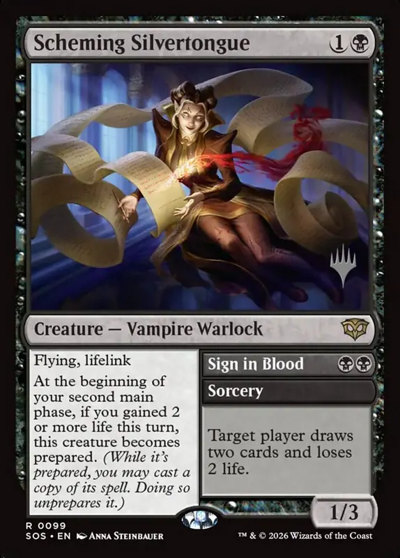 Scheming Silvertongue // Sign in Blood [Secrets of Strixhaven Promos]