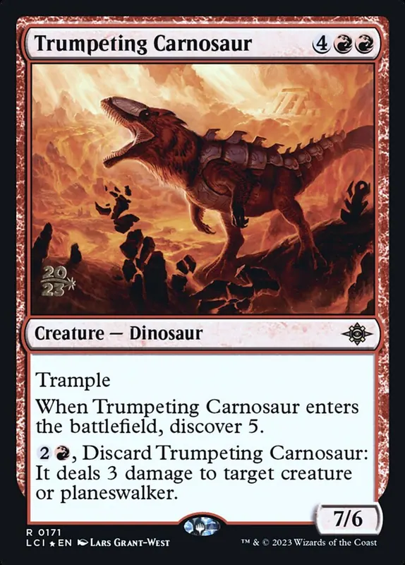 Trumpeting Carnosaur [The Lost Caverns of Ixalan Promos]