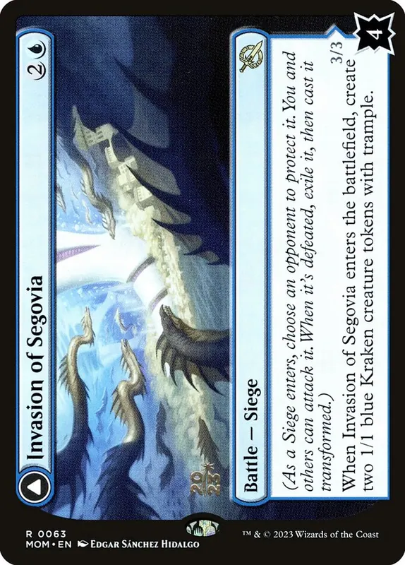 Invasion of Segovia // Caetus, Sea Tyrant of Segovia [March of the Machine Promos]