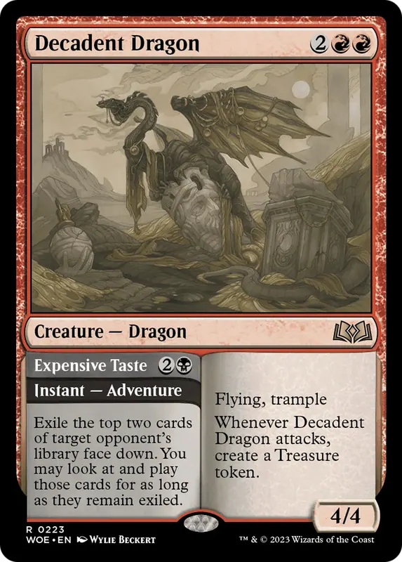 Decadent Dragon // Expensive Taste [Wilds of Eldraine] - Español