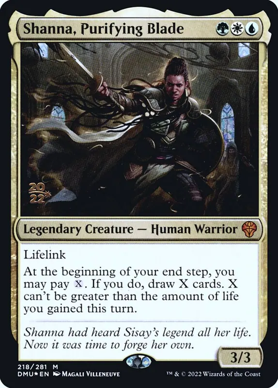 Shanna, Purifying Blade [Dominaria United Promos]