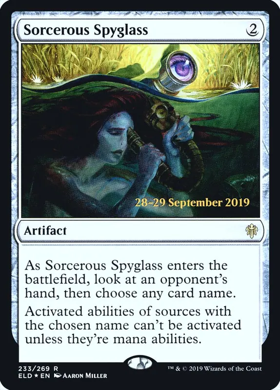 Sorcerous Spyglass [Throne of Eldraine Promos]