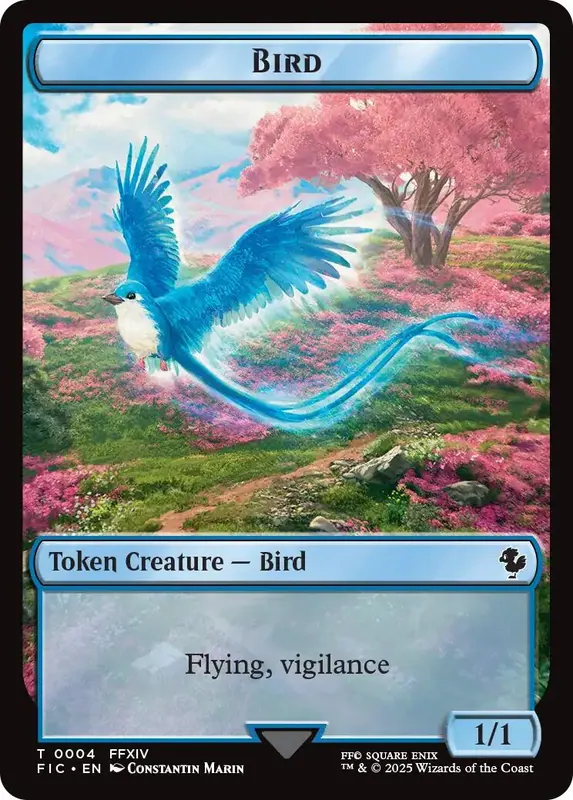 Bird // Hero (0004) Double Sided Token [FINAL FANTASY Commander Tokens]