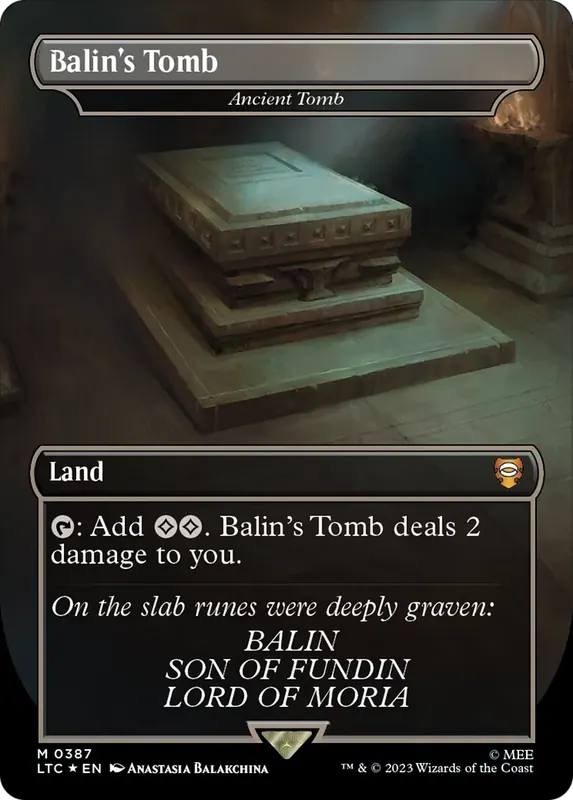 Balin's Tomb - Ancient Tomb (Borderless) (Surge Foil Realms and Relics) [The Lord of the Rings: Tales of Middle-Earth Commander]