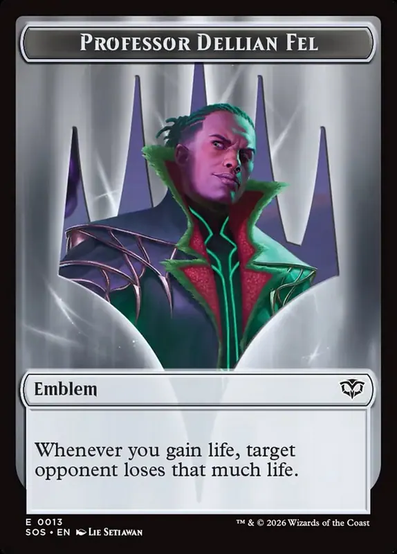 Professor Dellian Fel Emblem [Secrets of Strixhaven Tokens]