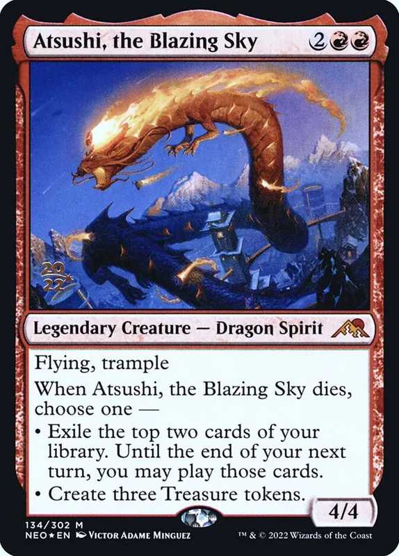 Atsushi, the Blazing Sky [Kamigawa: Neon Dynasty Promos]