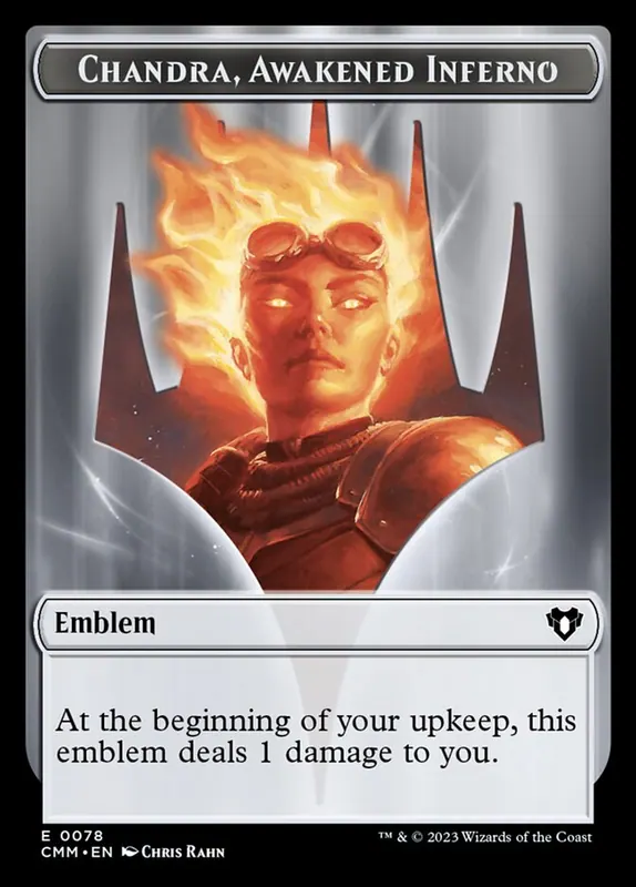 Chandra, Awakened Inferno Emblem [Commander Masters Tokens]