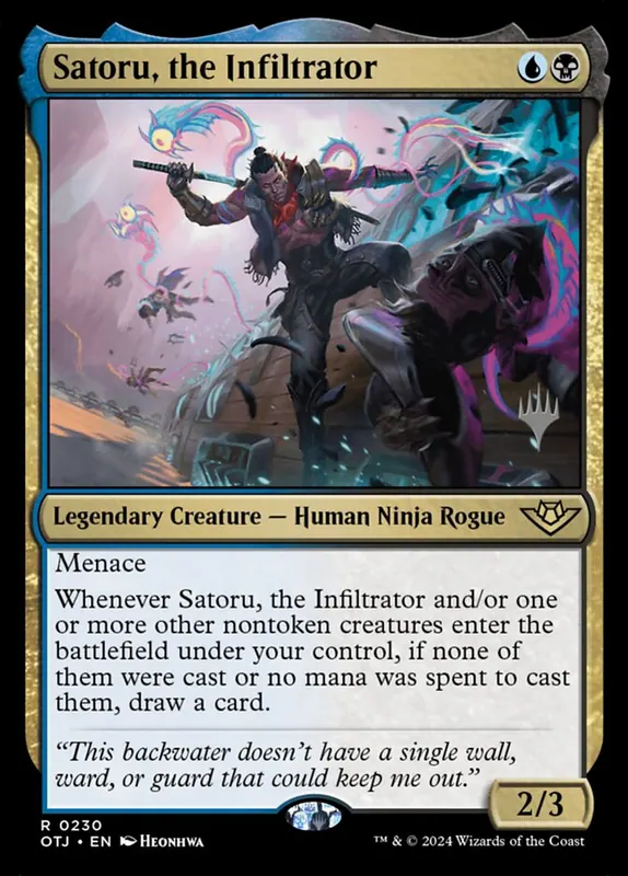 Satoru, the Infiltrator [Outlaws of Thunder Junction Promos]
