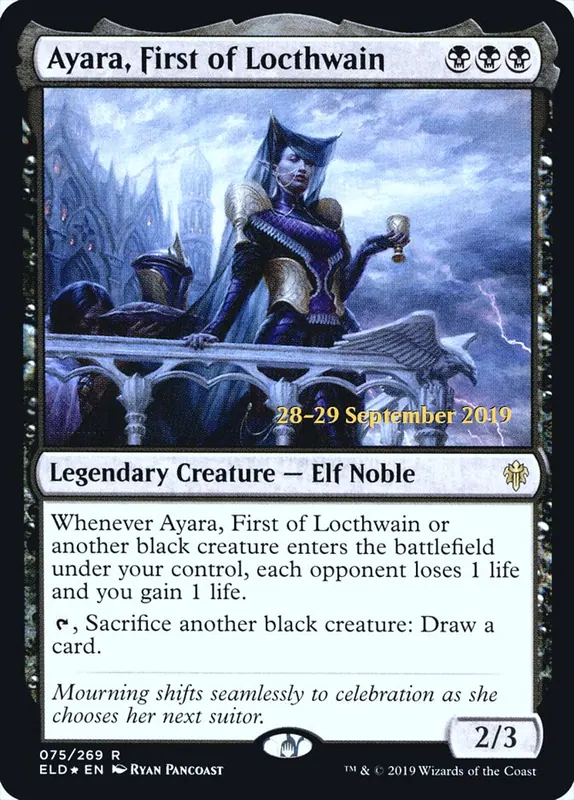 Ayara, First of Locthwain [Throne of Eldraine Promos]