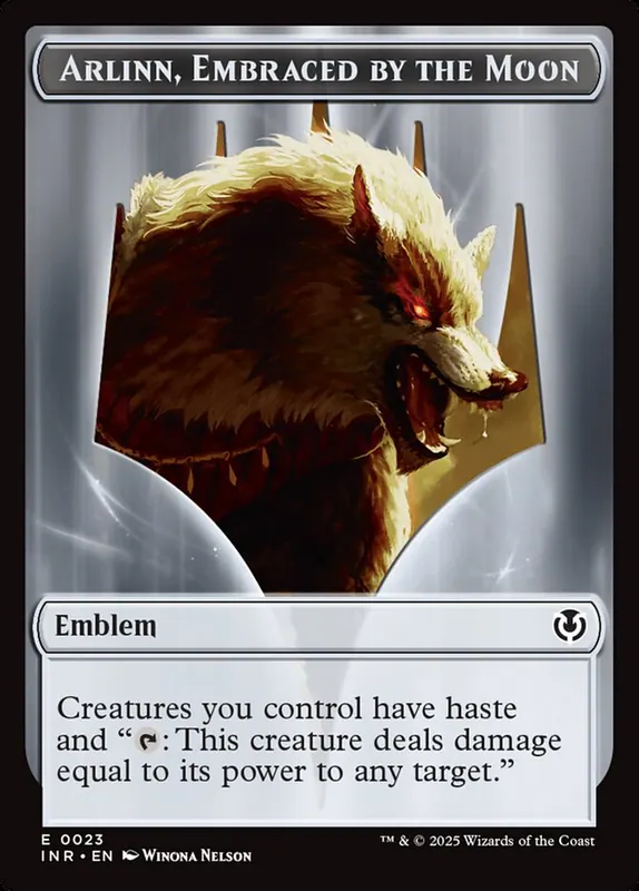 Arlinn, Embraced by the Moon Emblem [Innistrad Remastered Tokens]