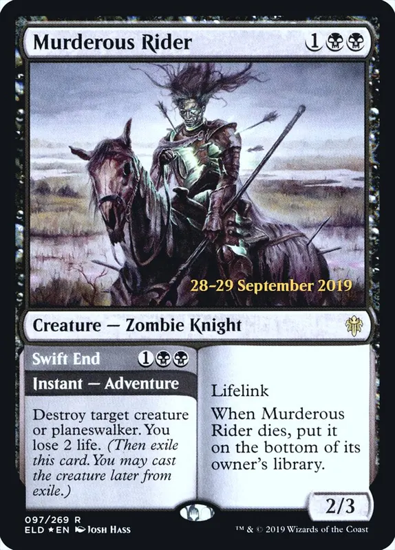 Murderous Rider // Swift End [Throne of Eldraine Promos]