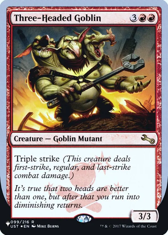 Three-Headed Goblin [The List (Unfinity Foil Edition)]