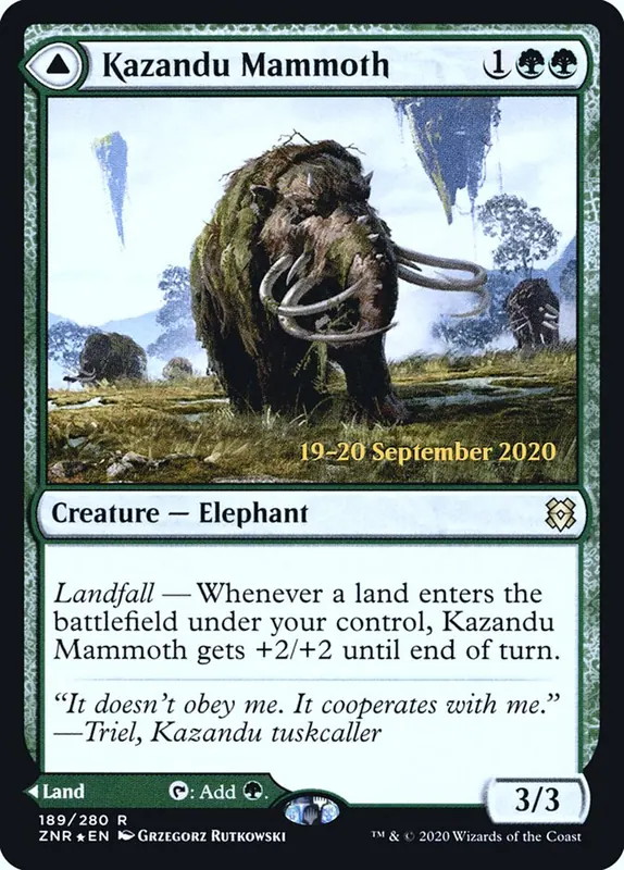 Kazandu Mammoth // Kazandu Valley [Zendikar Rising Promos]