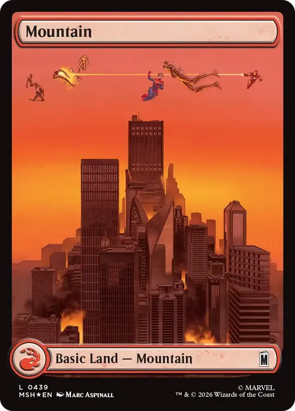 Mountain (0439) (Surge Foil) [Marvel Super Heroes]