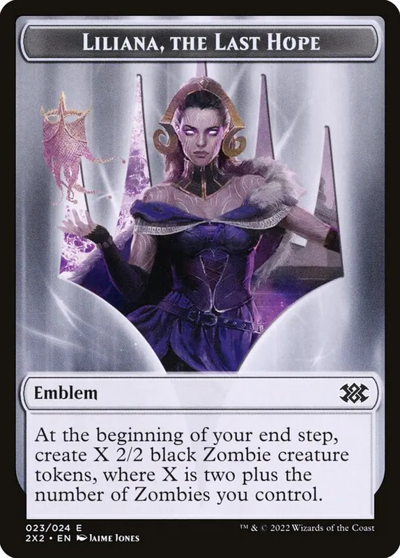 Liliana, the Last Hope Emblem [Double Masters 2022 Tokens]