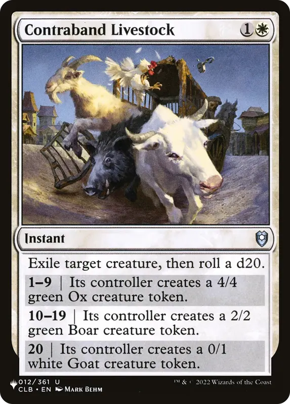 Contraband Livestock [The List]