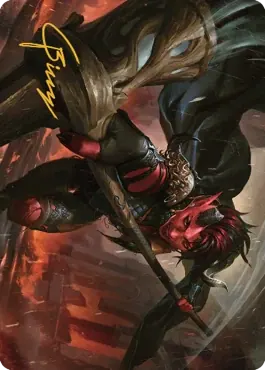 Karlach, Fury of Avernus Art Card (34) (Gold-Stamped Signature) [Commander Legends: Battle for Baldur's Gate Art Series]