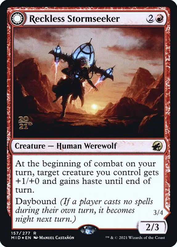 Reckless Stormseeker // Storm-Charged Slasher [Innistrad: Midnight Hunt Promos]