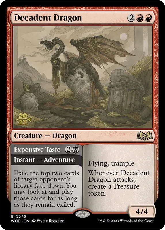 Decadent Dragon // Expensive Taste - Español [Wilds of Eldraine Prerelease Promos]